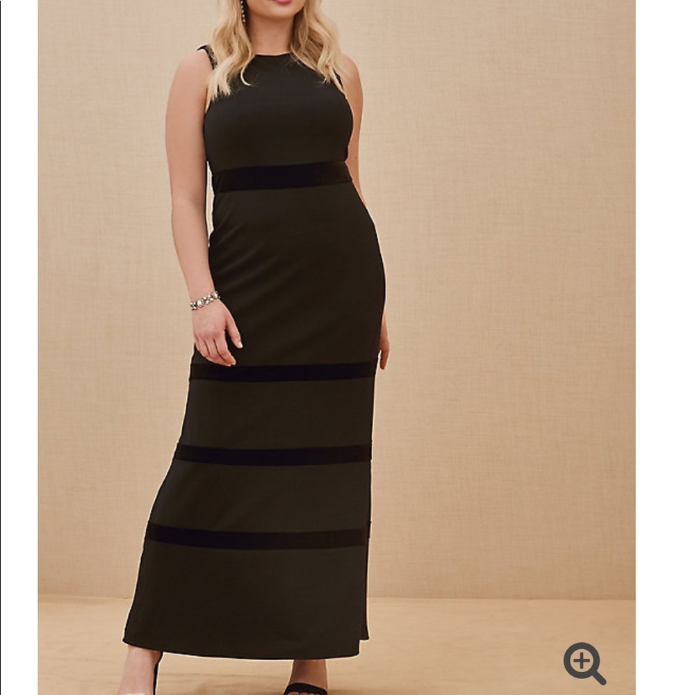 BNWT TORRID CREPE SCUBA KNIT VELVET STRIPE GOWN 14